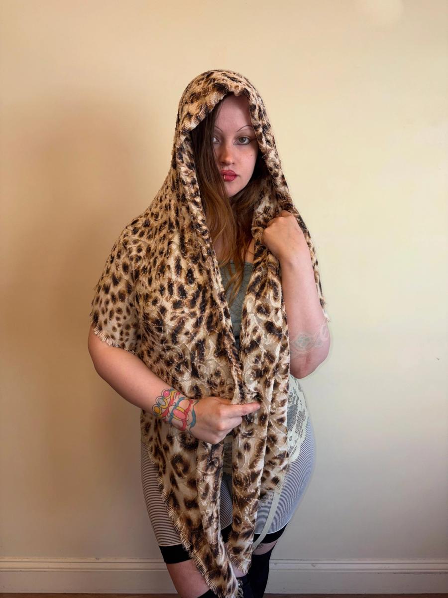 Vintage Krizia Oversized Leopard Print Shawl product image