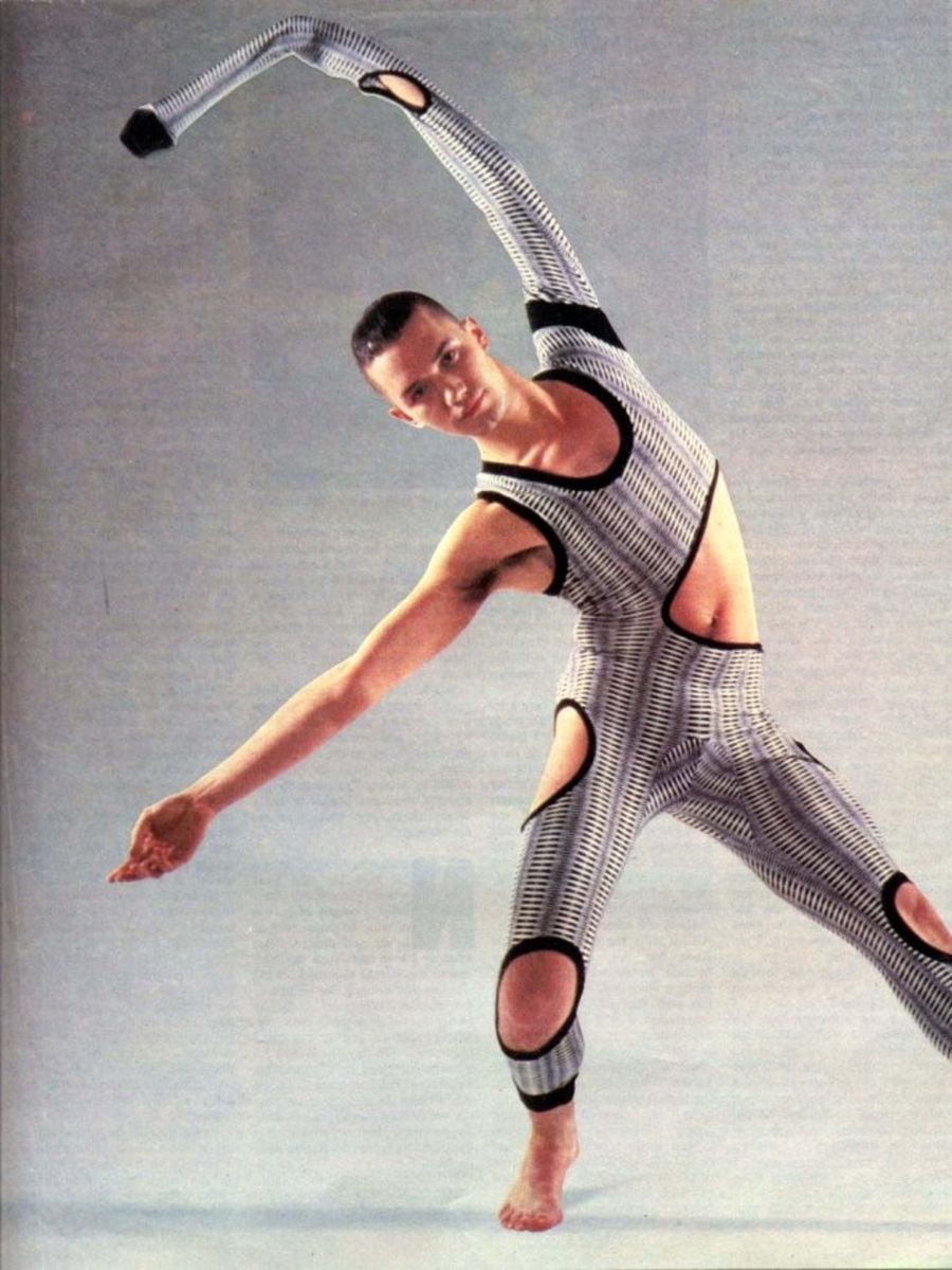 1980s BodyMap Safety Pin Spandex Set product image