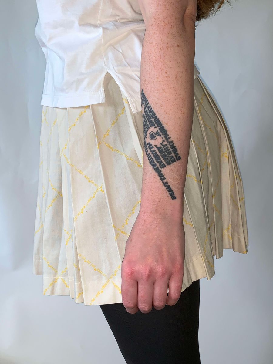 Beauty: Beast Pleated Digital Text Skirt product image