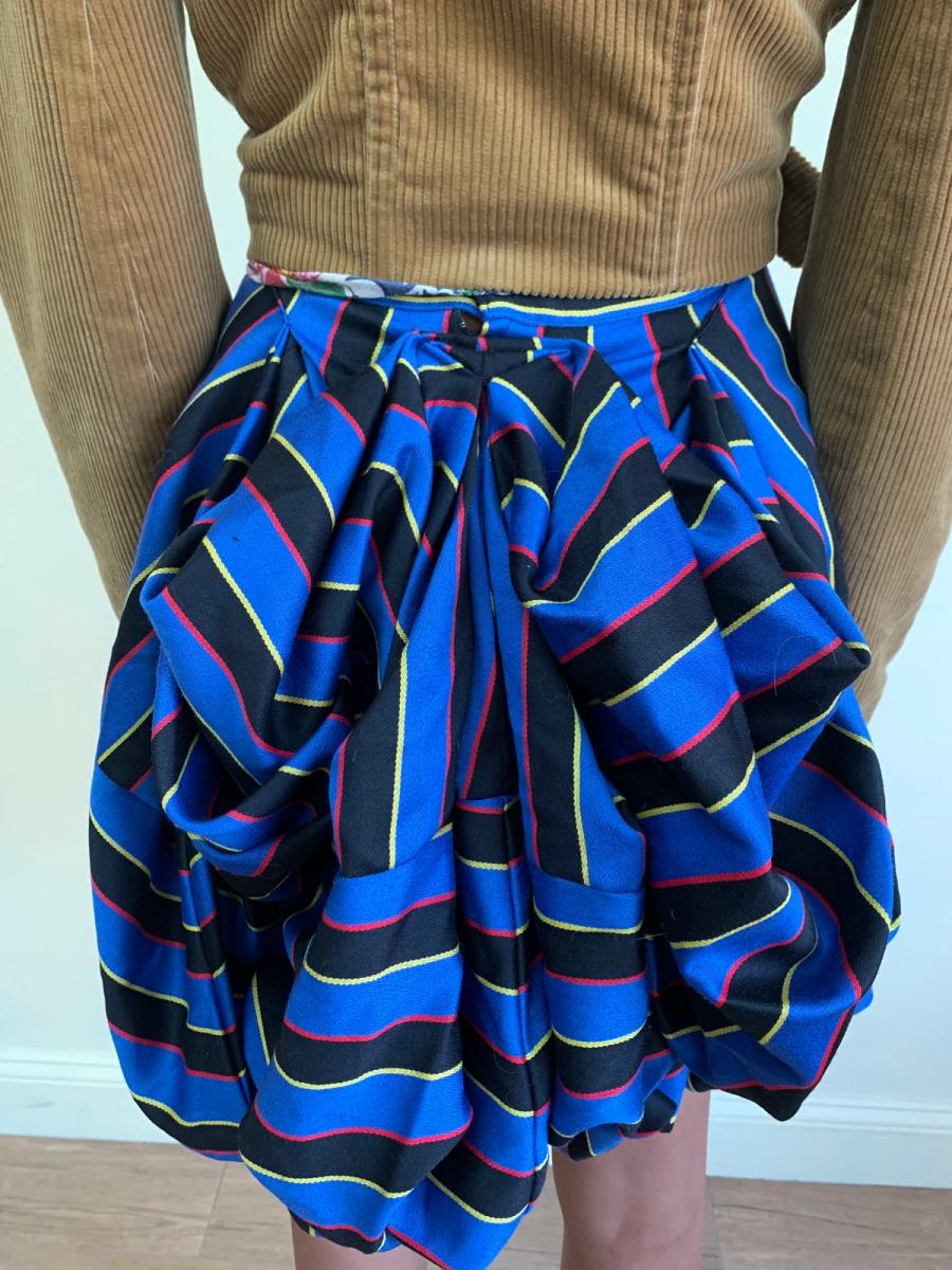 90s Obscure Desire of Bourgeoisie Striped Bustle Miniskirt product image