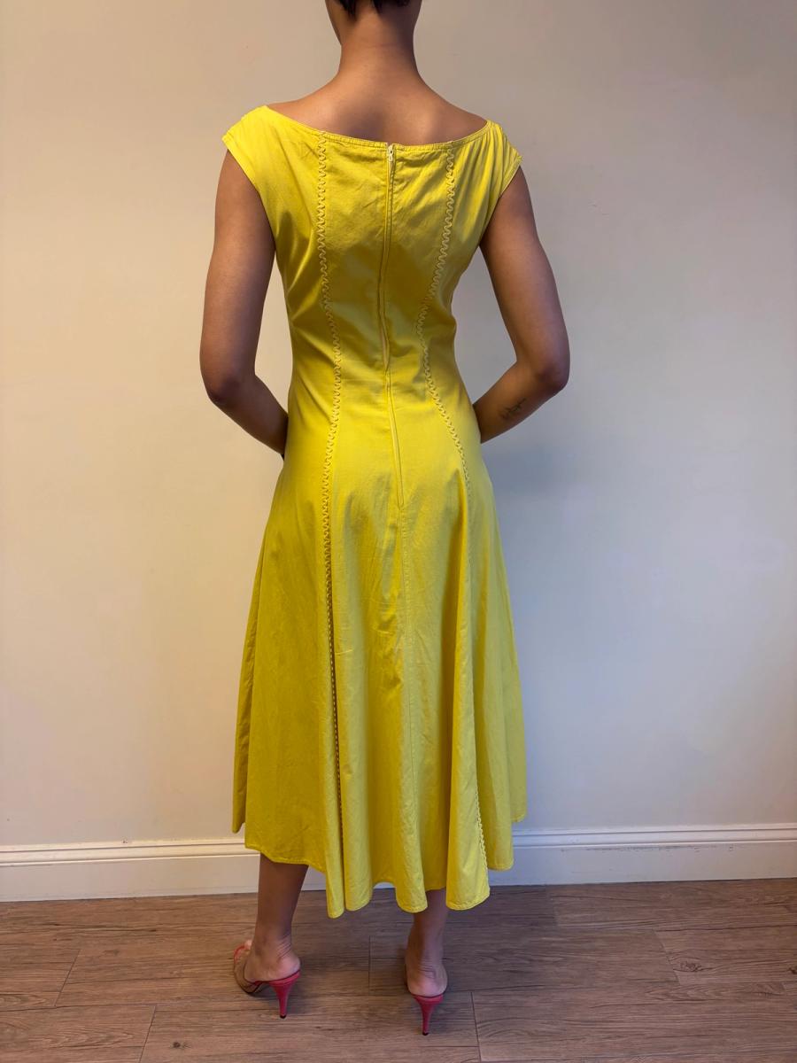 Chantal Thomass Yellow Full Skirted Ricrac Dress product image