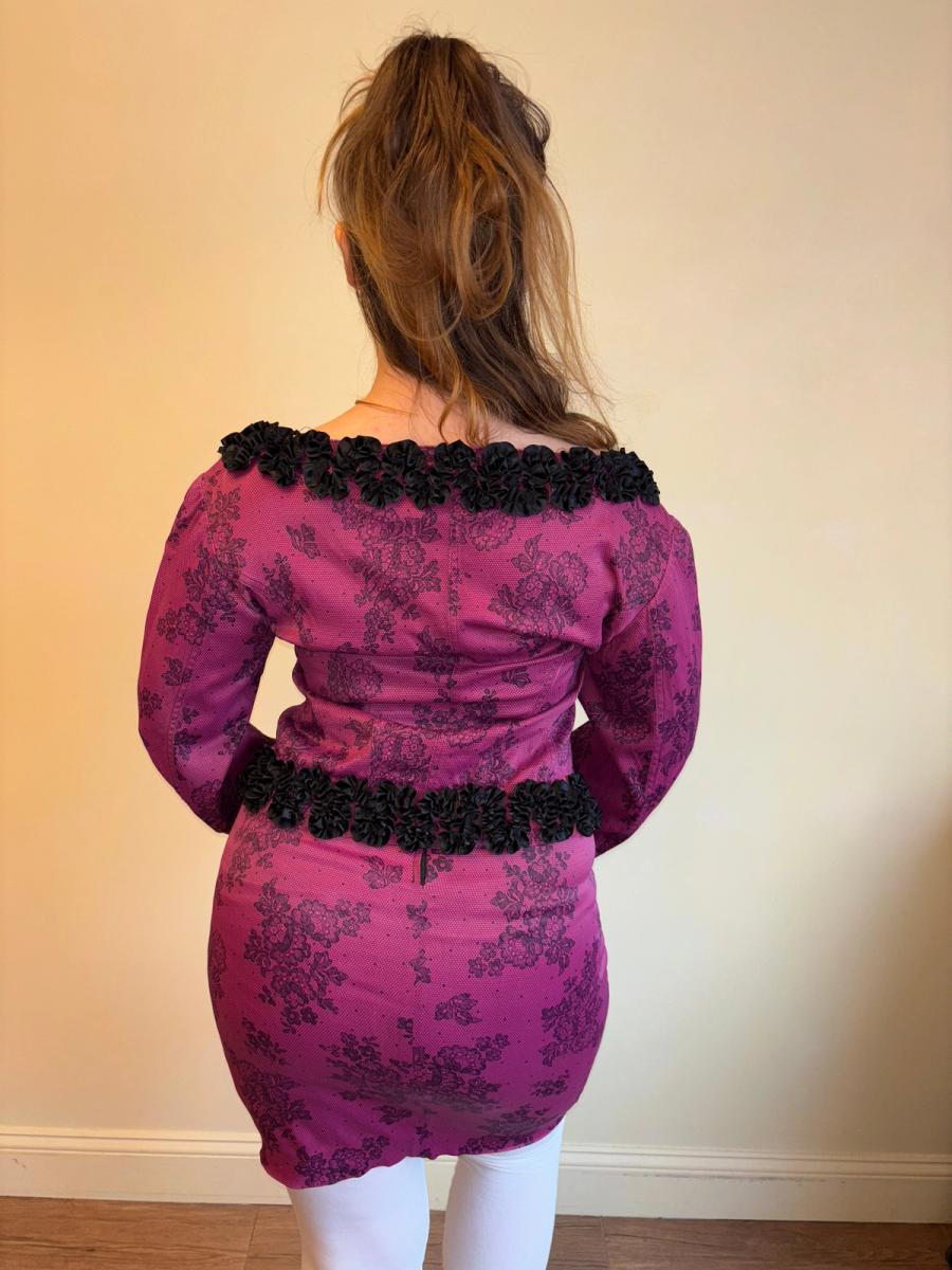 Vintage Chantal Thomass Hot Pink Lace Print Suit product image