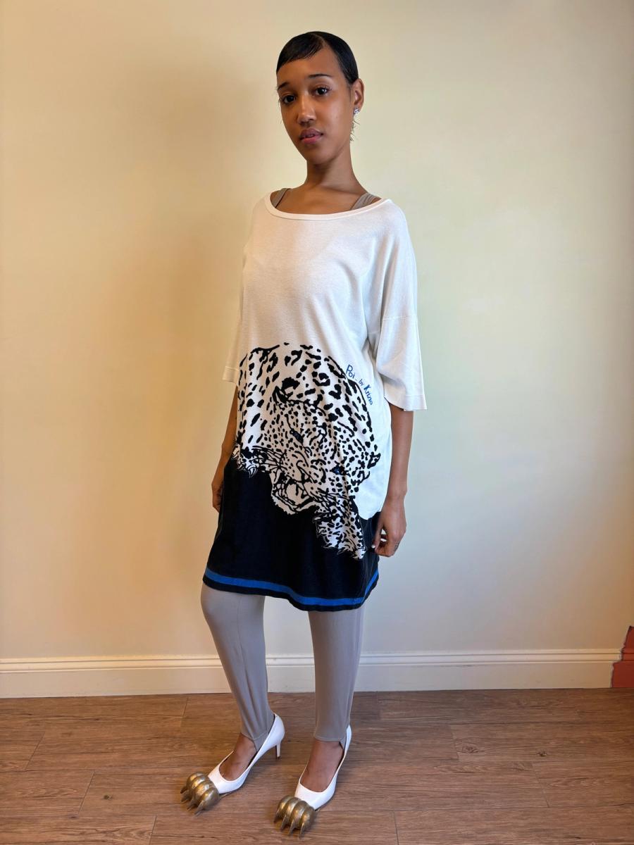 80s Krizia Poi White Leopard Tunic product image
