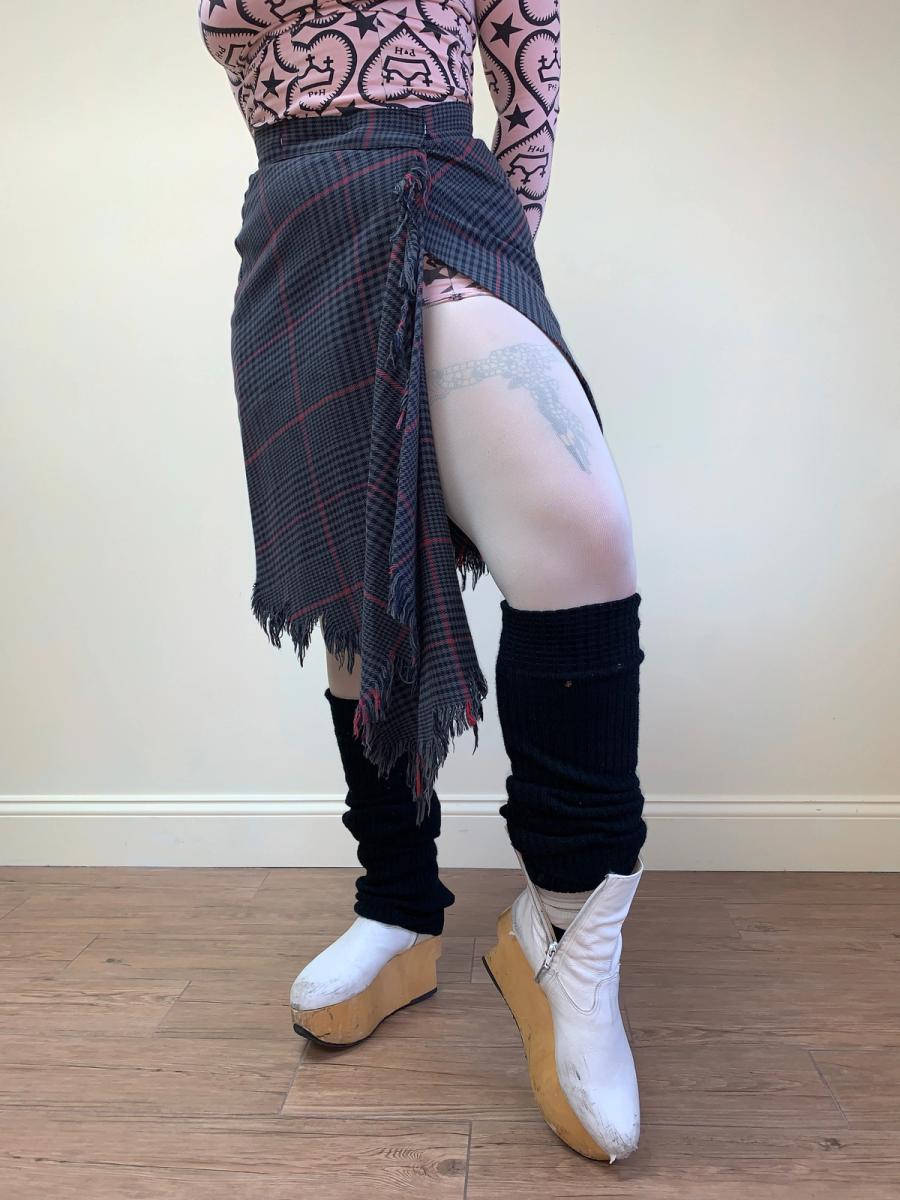 90s Vivienne Westwood Shredded Tartan Skirt product image