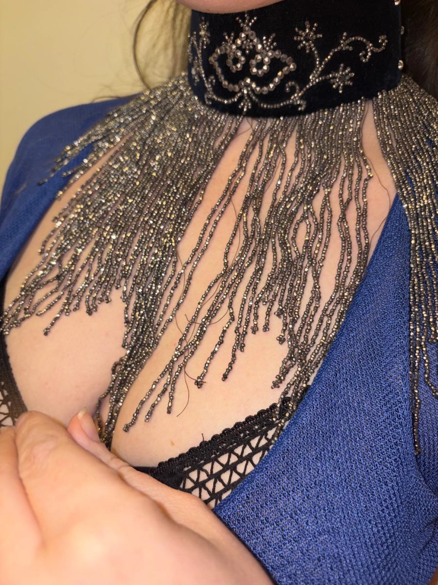 Victorian Cut Steel Beaded Fringe Choker product image
