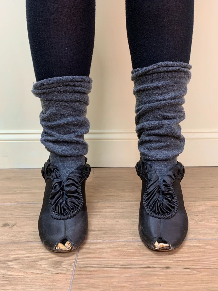 1940s Daniel Green Black Satin Shoes product image