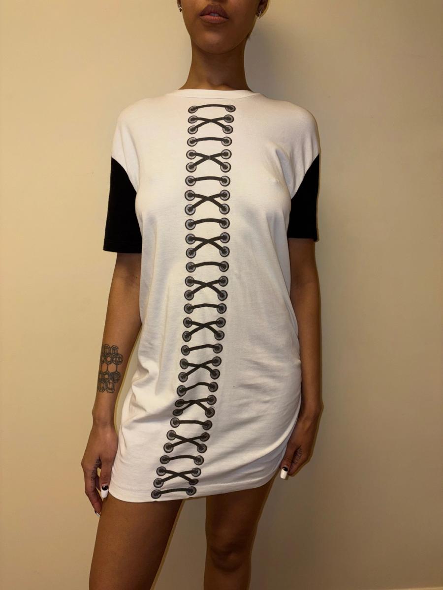 80s Claude Montana Trompe L'oeil Lace Up Tunic product image