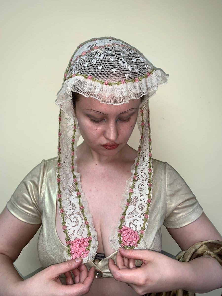 1860s Lace Bang Bonnet with Lappets product image