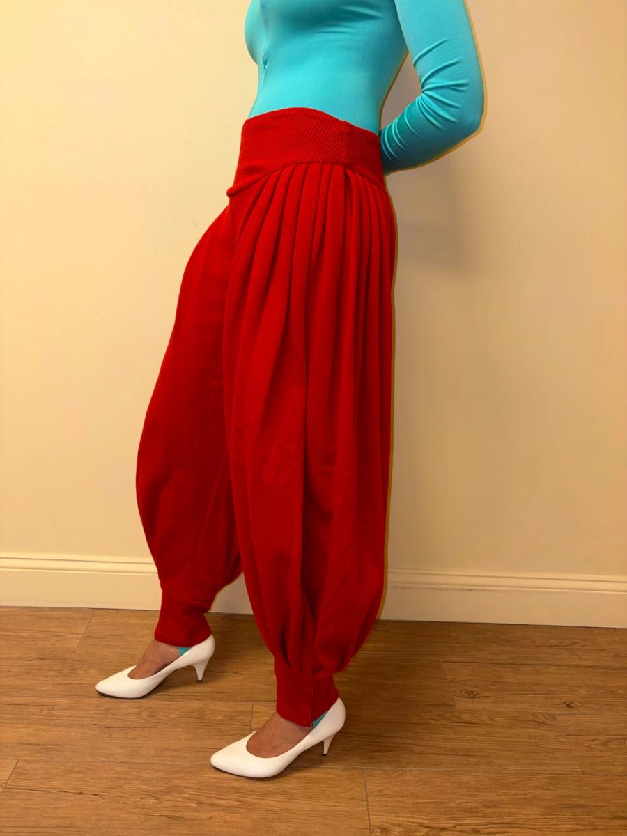 80s Norma Kamali Red Sweatpants product image