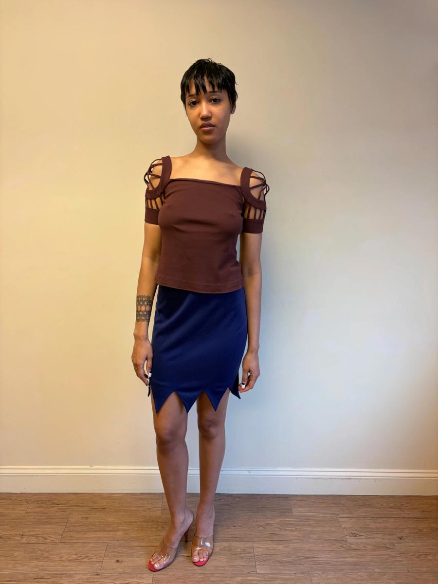 80s Sybilla Cutout Sleeve Top product image