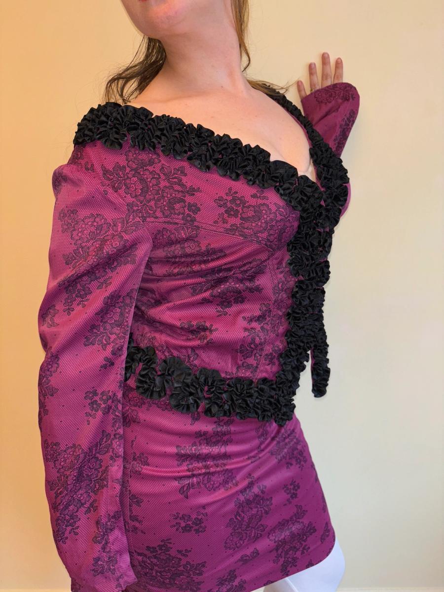 Vintage Chantal Thomass Hot Pink Lace Print Suit product image