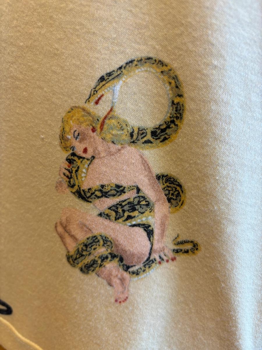 80s Krizia Pin-up Girl and Big Cat Shirt product image