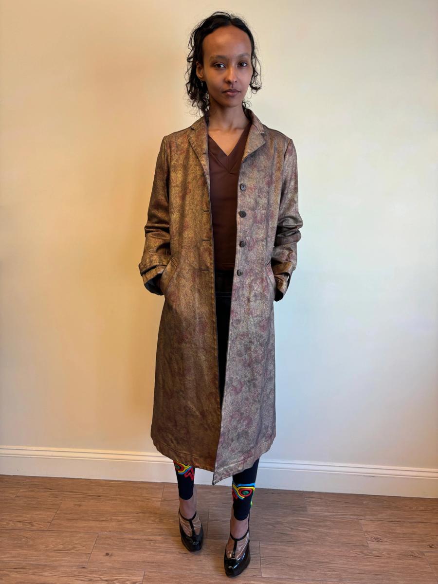 Jane Marple Coated Metallic Rose Trench product image