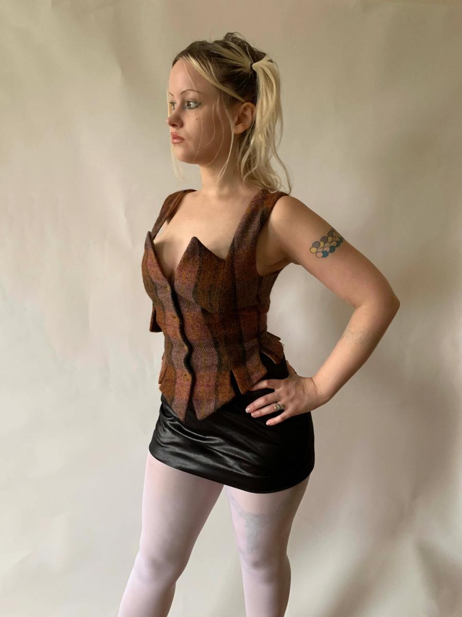 Vivienne Westwood Tartan Vest with Jagged Neckline product image