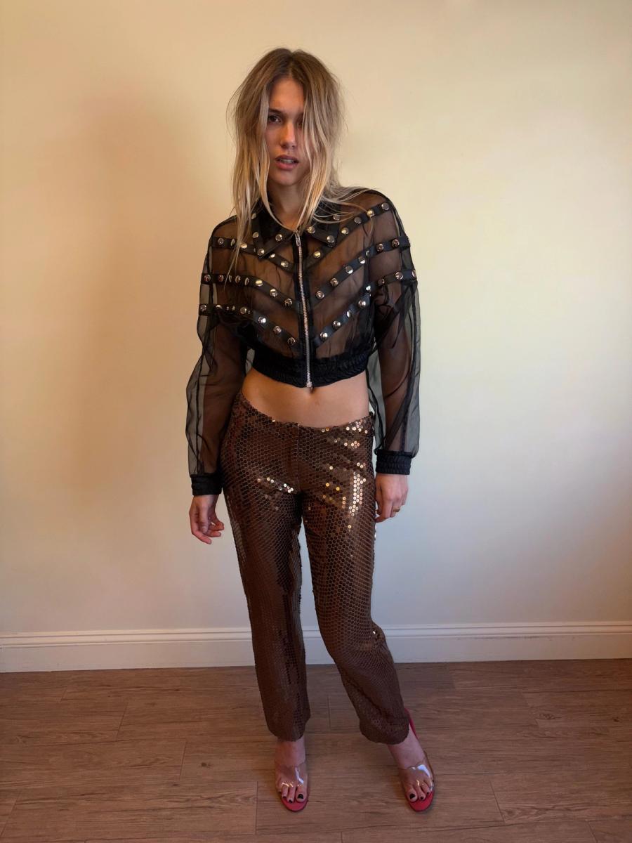 Paco Rabanne Brown Sequin Pants product image