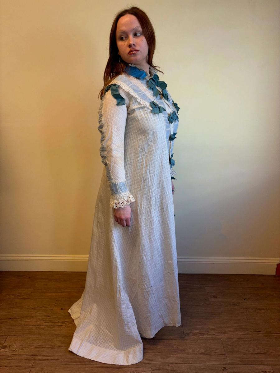 Victorian Dressing Gown with Blue Ribbons product image