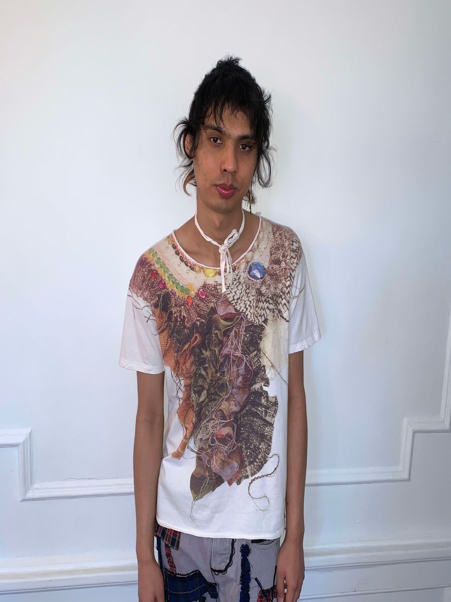 Nozomi Ishiguro Trompe L'oeil Embellished T-Shirt product image