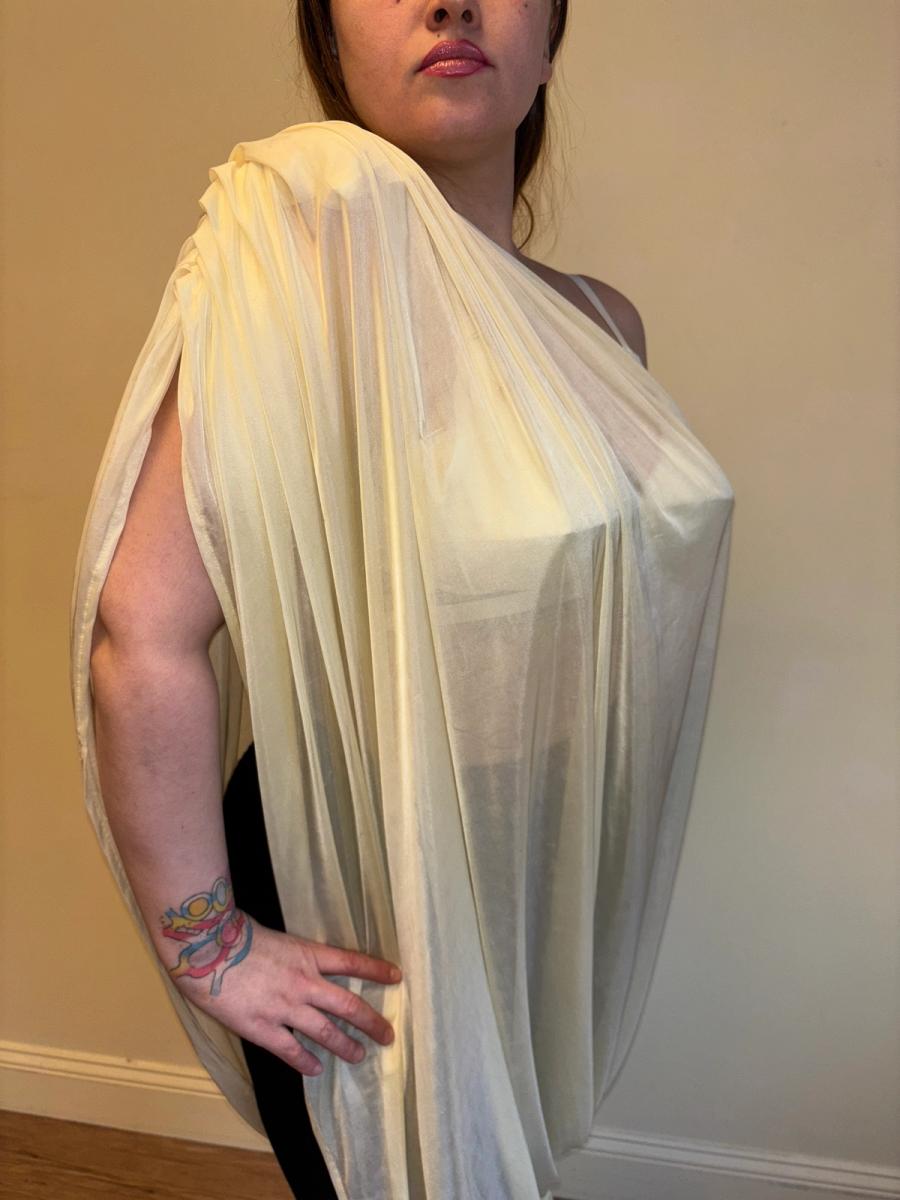 80s Norma Kamali Draped One Shoulder Dress product image