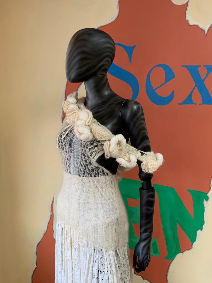 20,000,000 fragments Mohair Knit Top with Sculptural Neckline product image