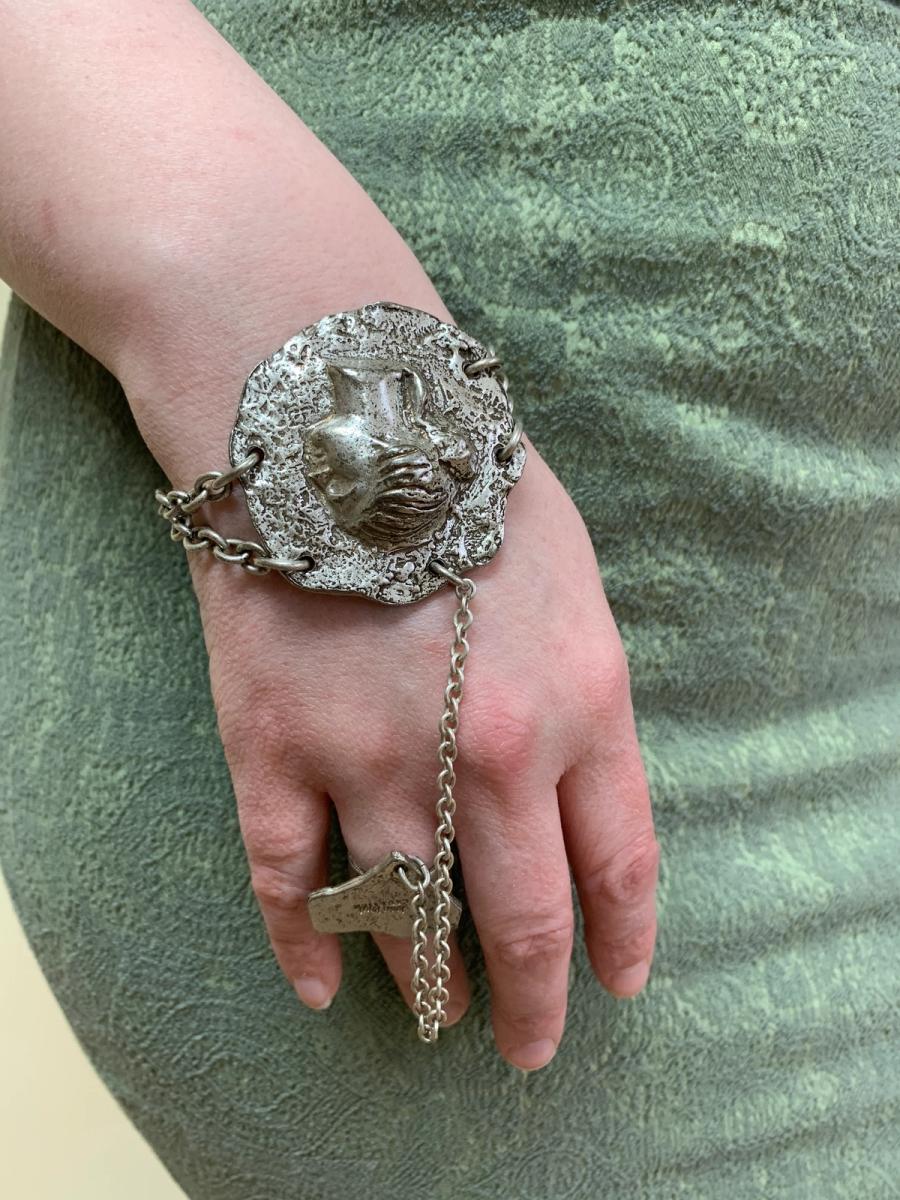 90s Jean-Paul Gaultier Plaster Cast Style Bracelet and Ring product image