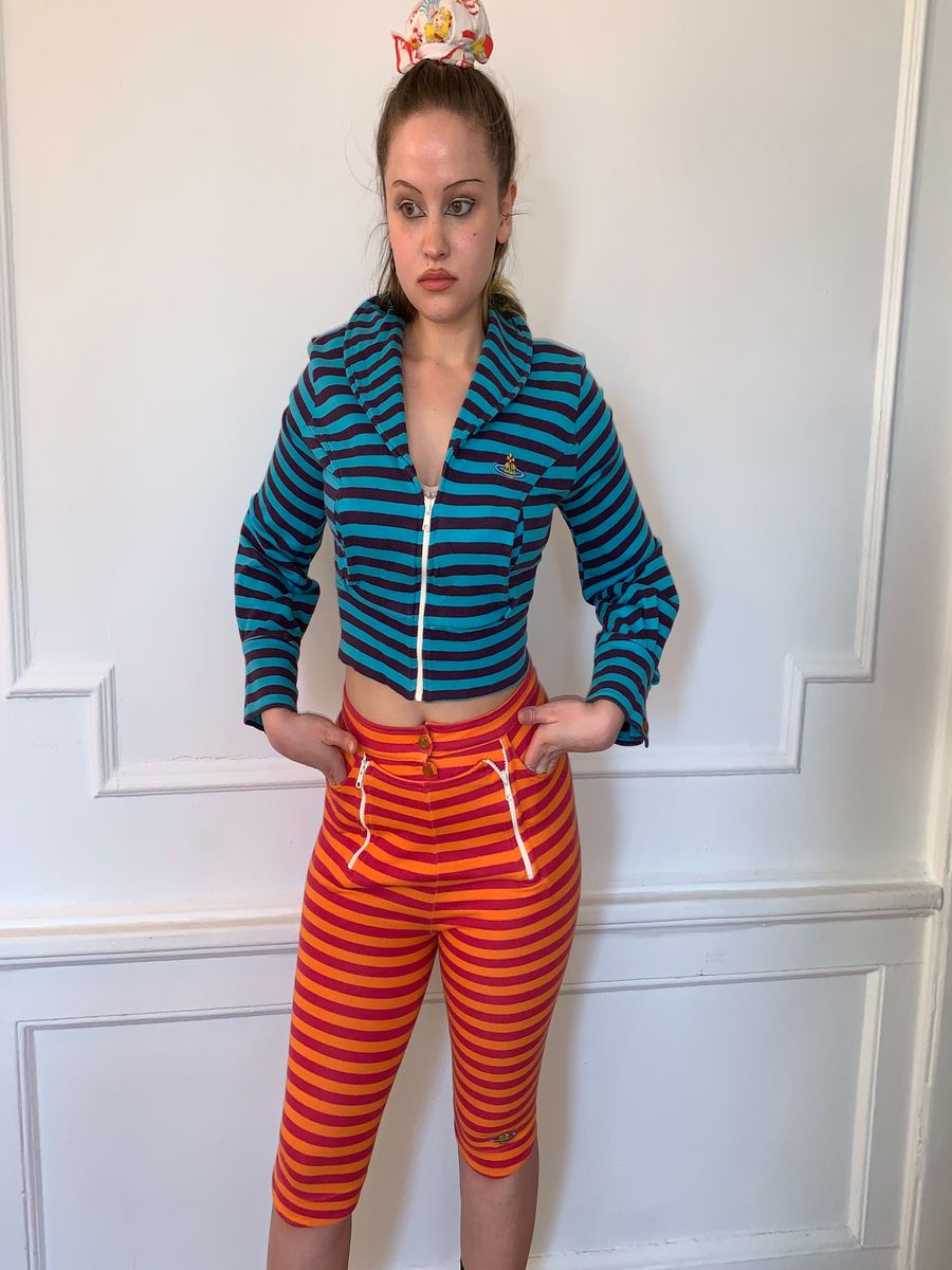 90s Vivienne Westwood Peekaboo Striped Breeches product image