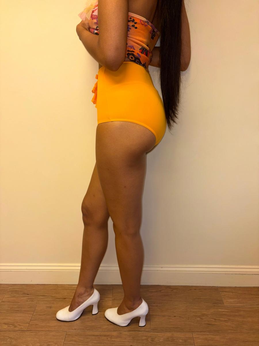Chantal Thomass Yellow Ruffle Bow Swim Bottoms product image