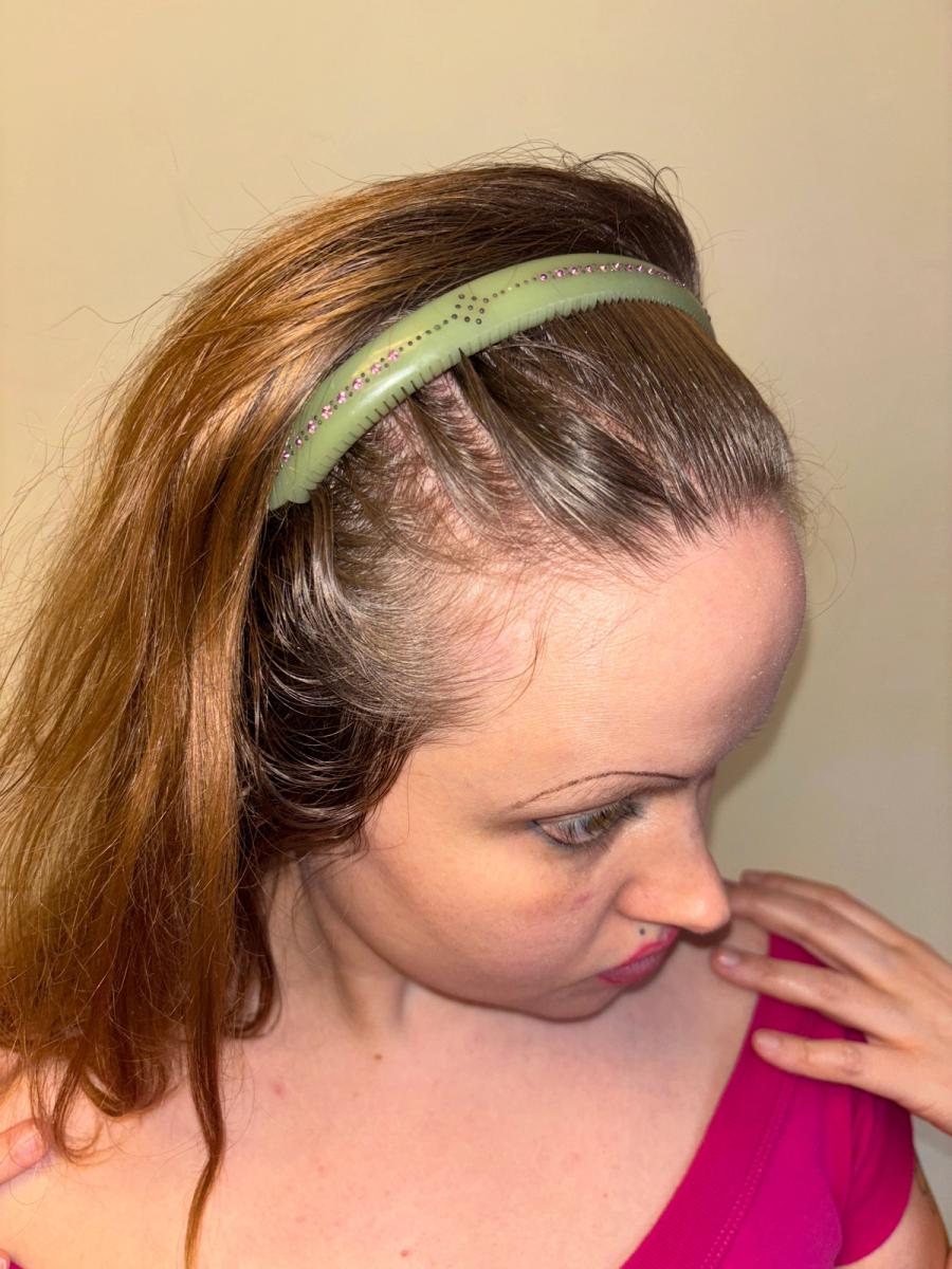 1940s French Early Plastic Chartreuse Hair Comb product image