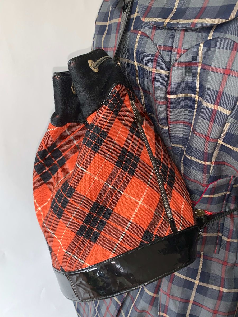 90s Vivienne Westwood Tartan Barrel Bag product image