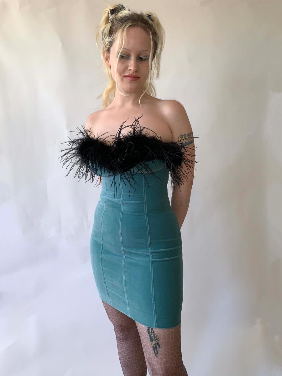 Chantal Thomass Feathered Cocktail Gown  product image