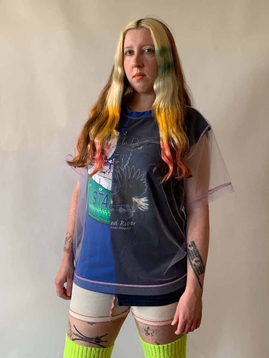 YEAH RIGHT! Deconstructed Mesh "Wild" T-shirt product image