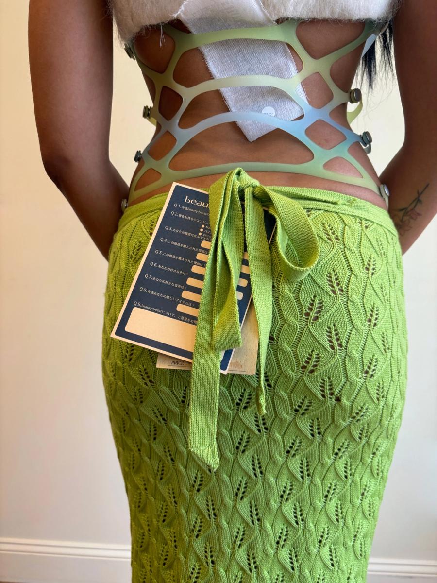 90s Beauty: Beast Knit Leaf Wrap Skirt product image