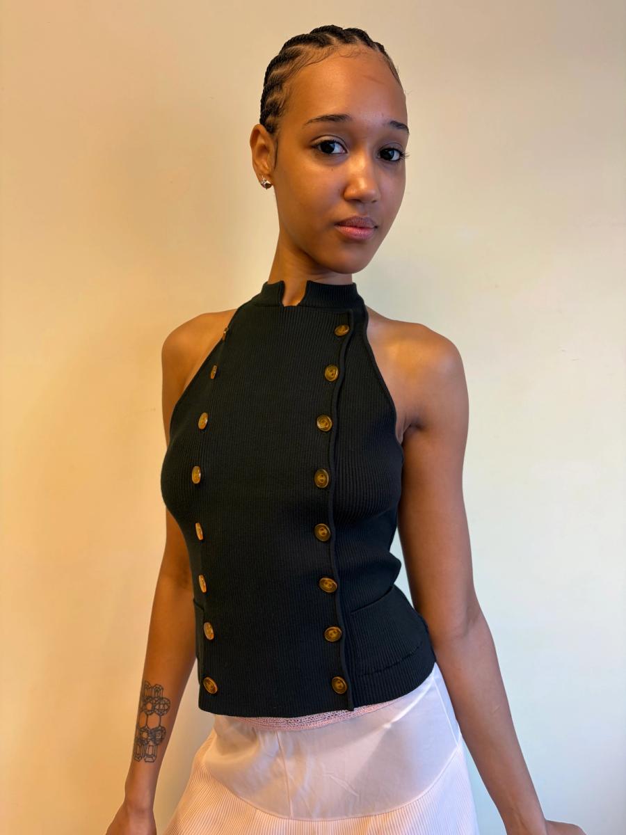 90s Vivienne Westwood Button Orb Halter Knit  product image