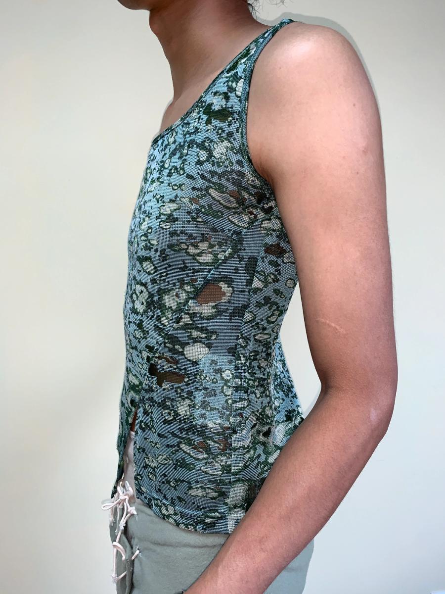 Vintage Beauty: Beast Green Burnout Tank Top product image