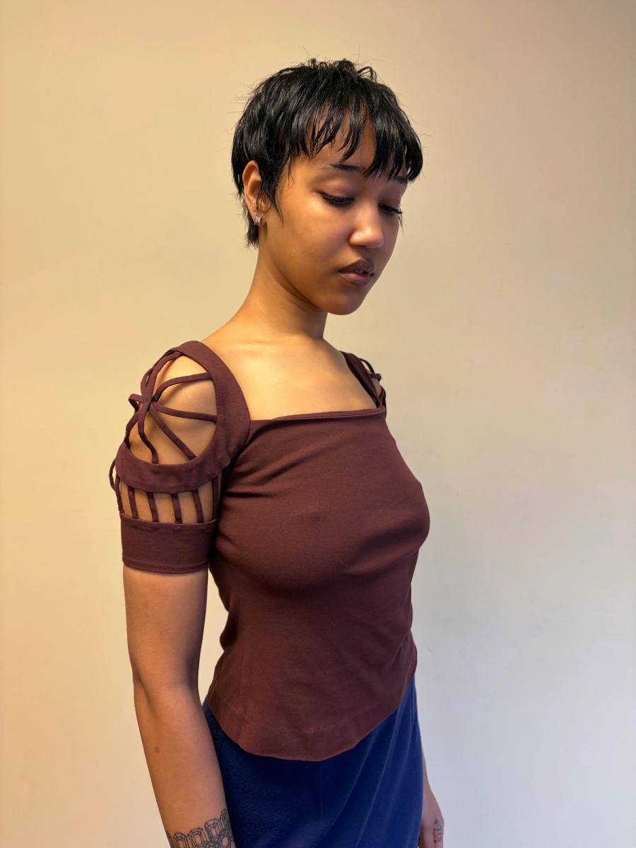 80s Sybilla Cutout Sleeve Top product image