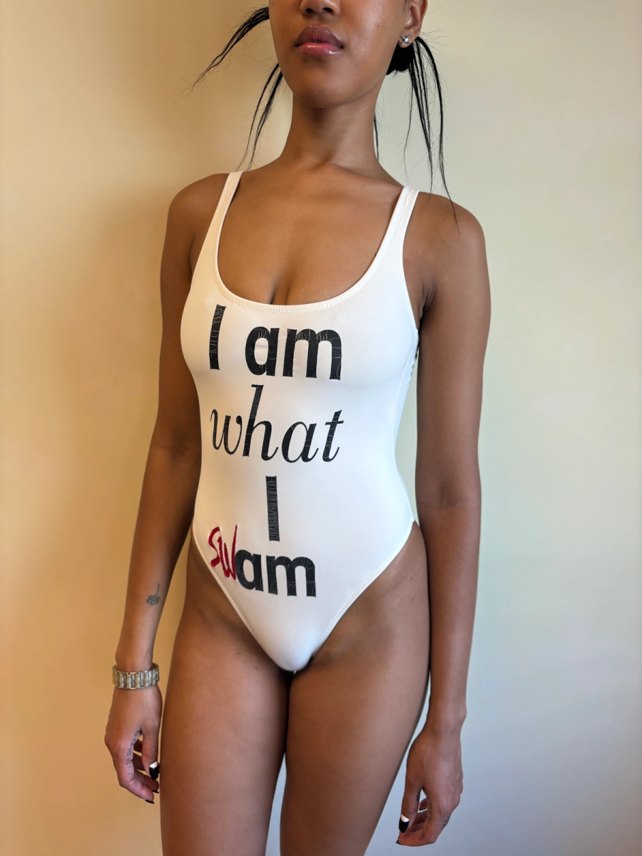 80s Moshchino 'I Am What I Swam' Swimsuit product image