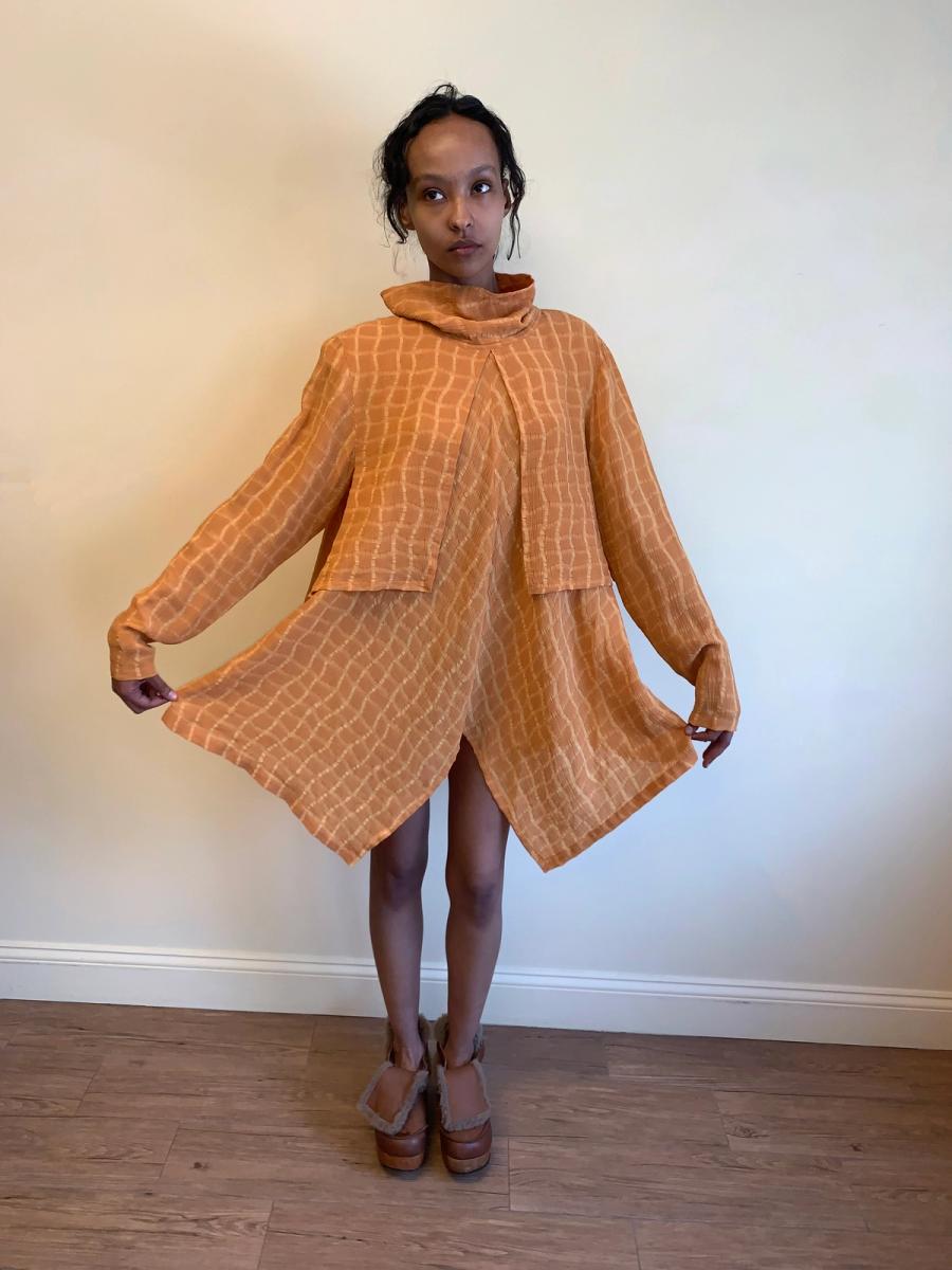 1980s Takezo Orange Tunic Minidress  product image