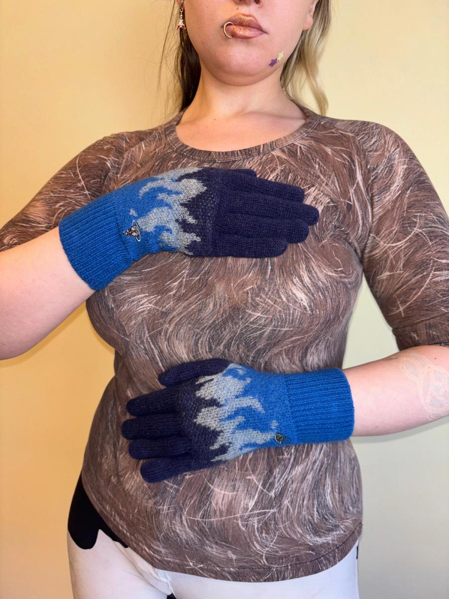 Vintage Vivienne Westwood Blue Flame Gloves product image