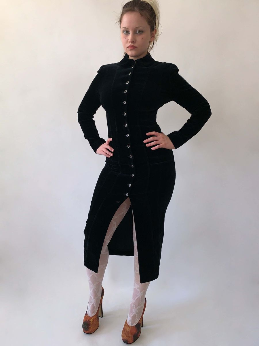 Chantal Thomass Black Velvet Bodycon Dress product image