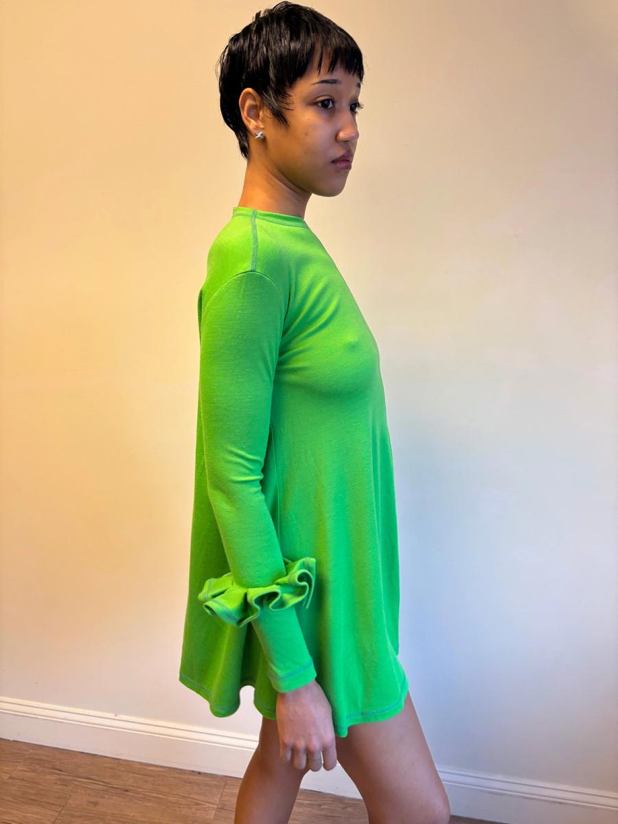 Vintage Chantal Thomass Green Ruffled Trim Dress product image