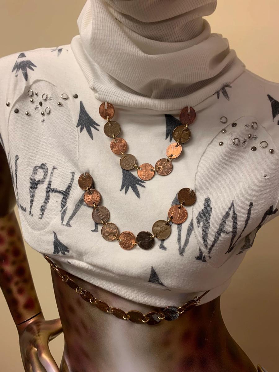 Alpha Male Studded Sweatshirt Top With Pennies product image
