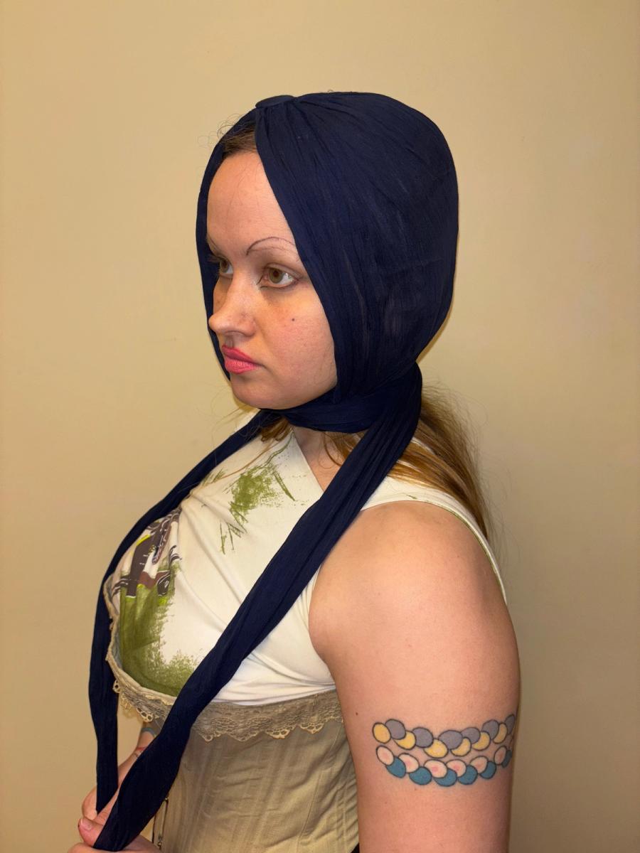 30s or 40s Silk Georgette Headpiece product image