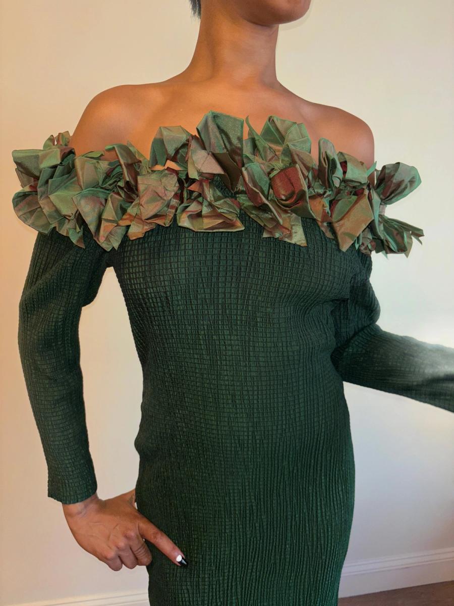 80s Lolita Lempicka Green Bow Dress product image