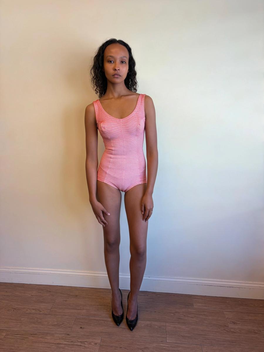 1950s Emo Striped Knit Bathing Suit product image