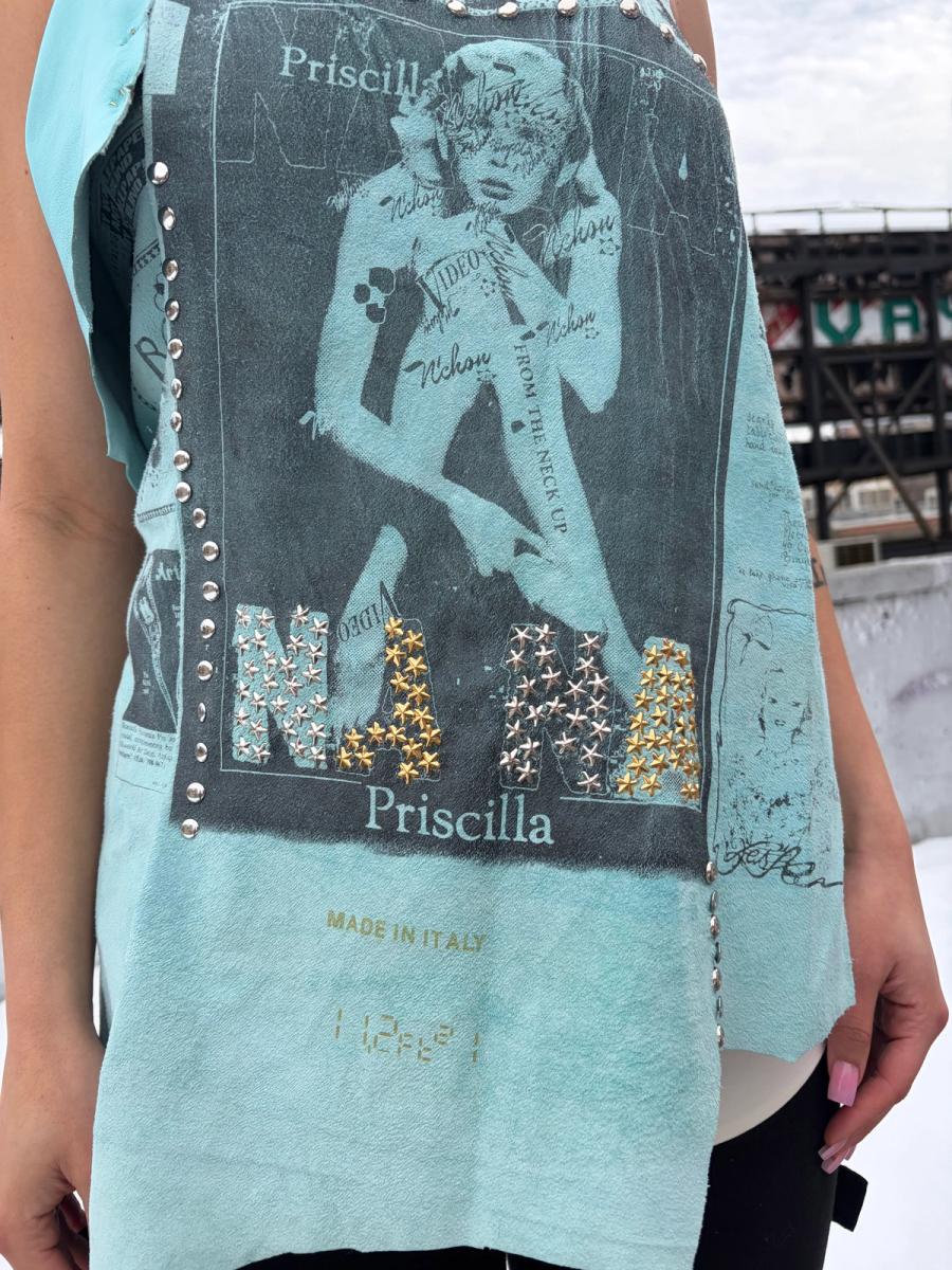 NANA Studded Turquoise Suede Halter product image