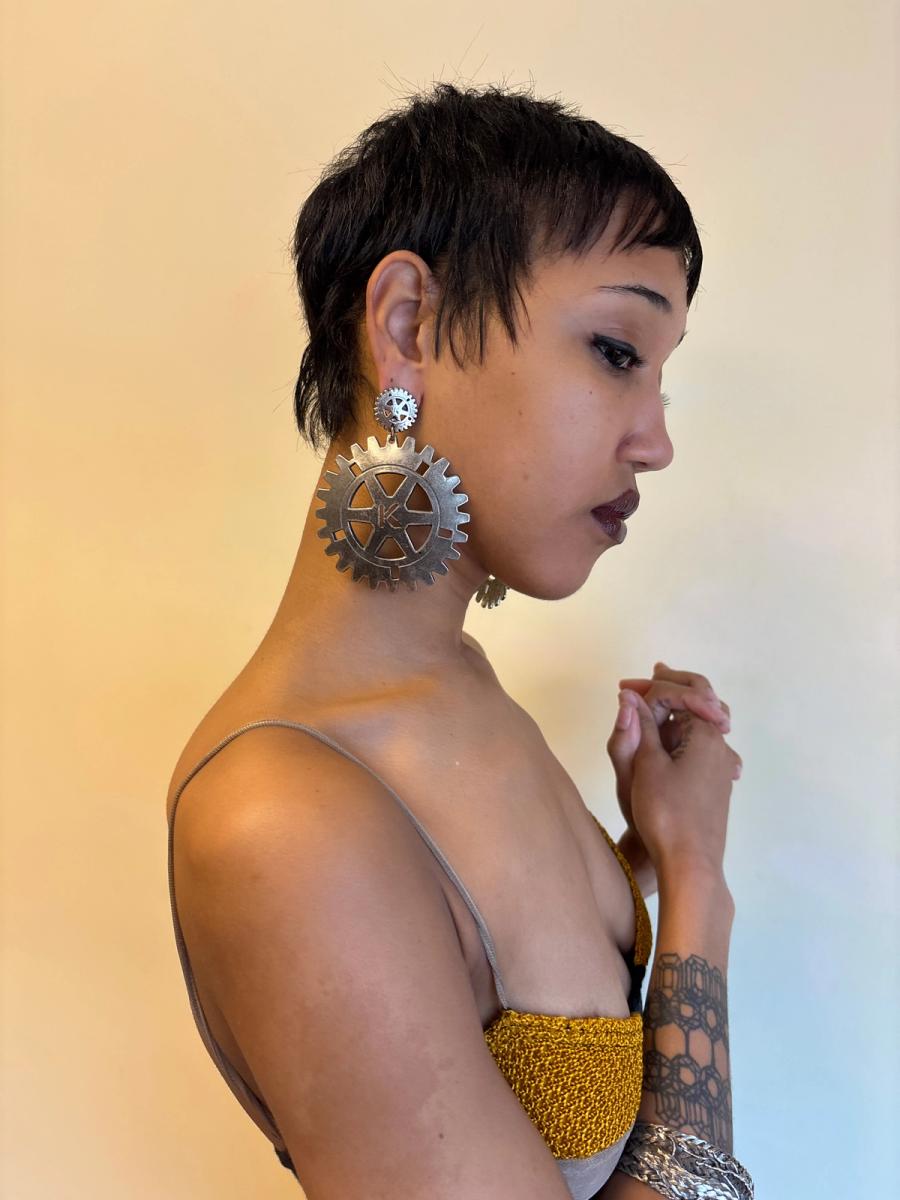 80s Krizia Gear Earrings product image