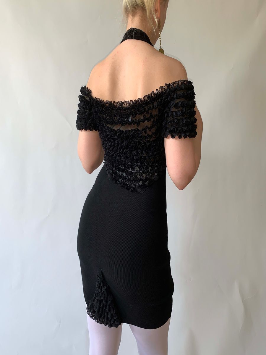 Chantal Thomass Black Frill Bodycon Dress product image