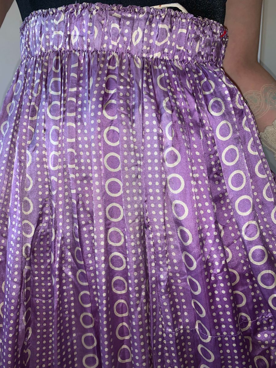 1910 France Purple Circle Print Skirt product image