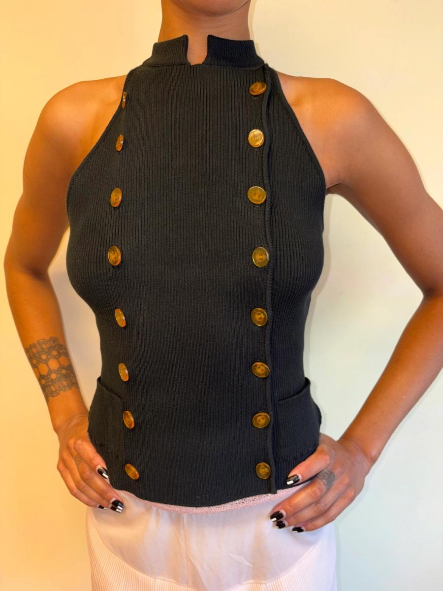 90s Vivienne Westwood Button Orb Halter Knit product image
