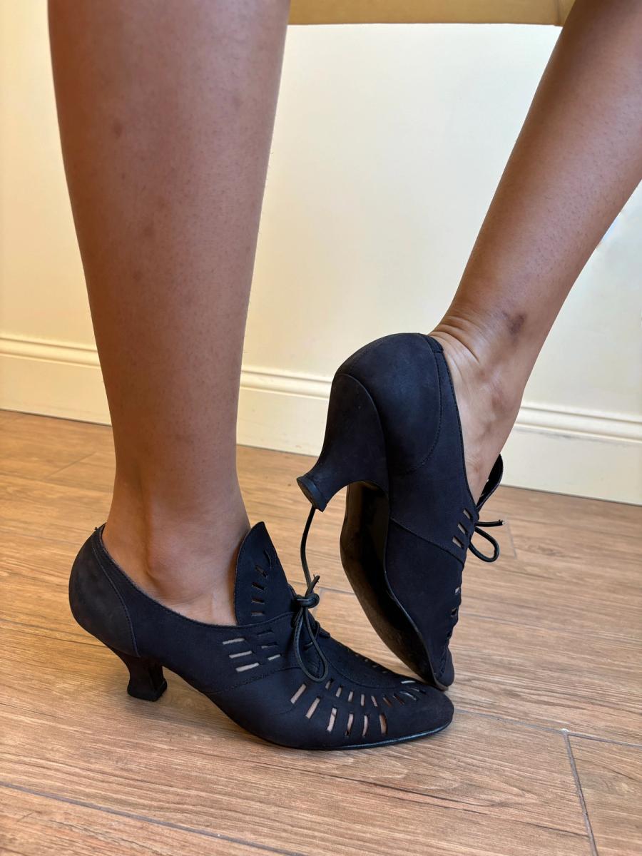 1980s Norma Kamali Cutout Suede Shoes  product image