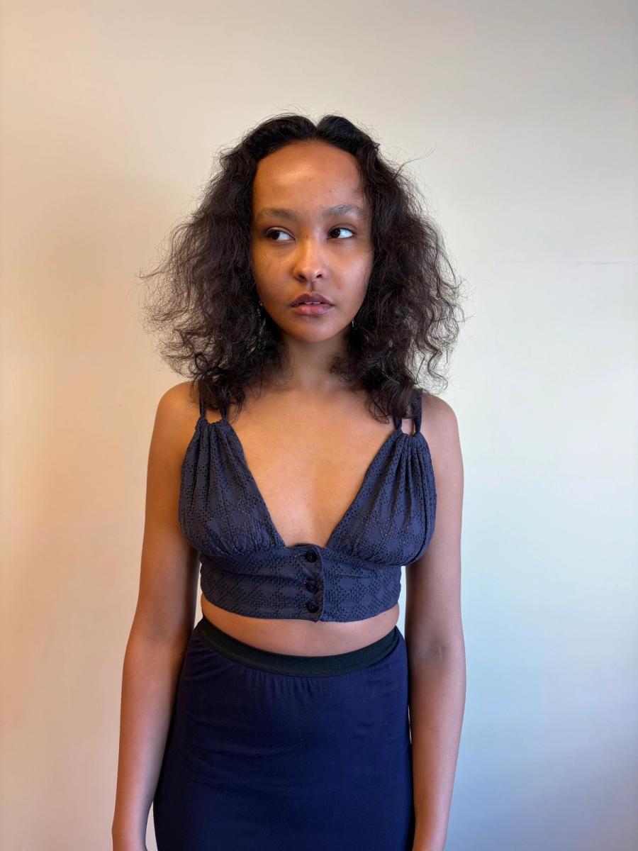 Vintage Romeo Gigli Purple Eyelet Top product image